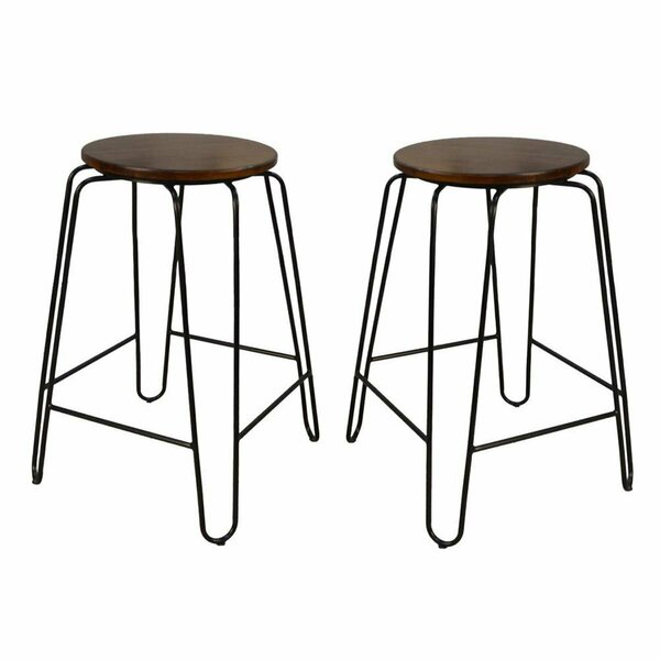 Guest Room 24 in. Ethan Stool Elm & Black GU2549240